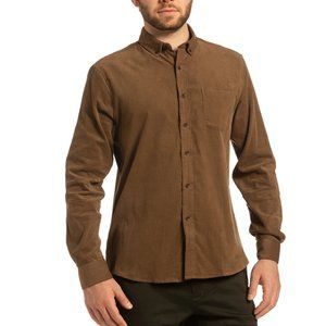 NWOT Rue Saint-Patrick brown (marron café) corduroy button down shirt large